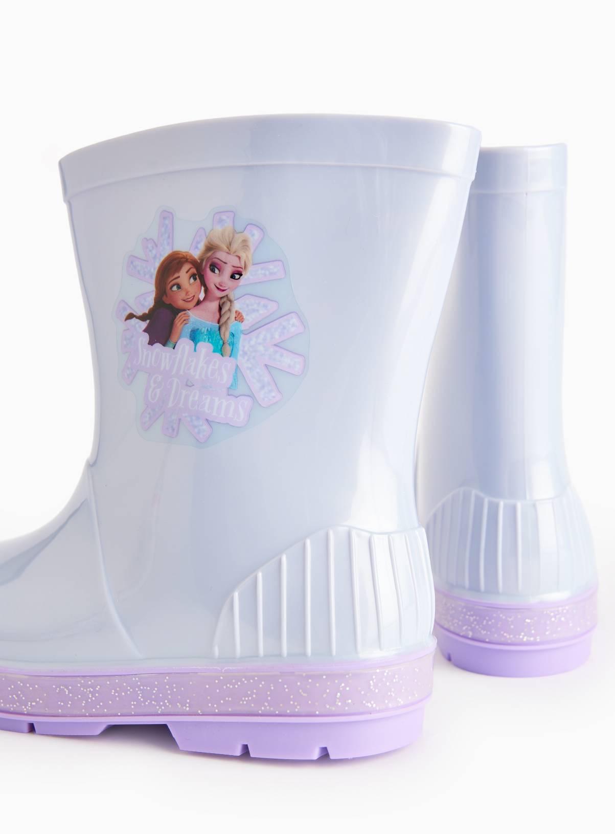 Disney Frozen Lilac Iridescent Rubber Wellies 10 Infant - Image 4
