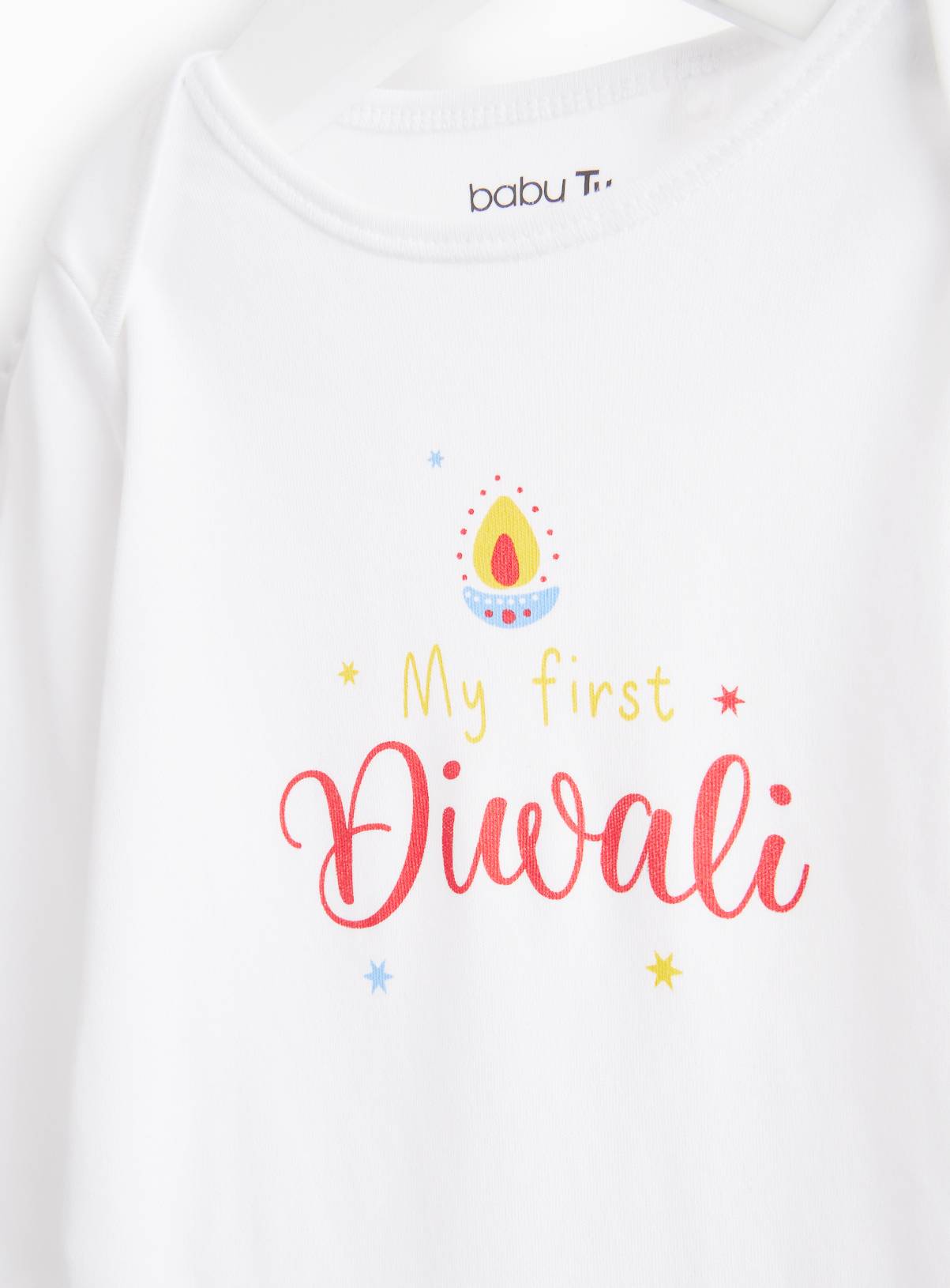 My First Diwali Slogan Bodysuit Up to 3 mths - Image 2