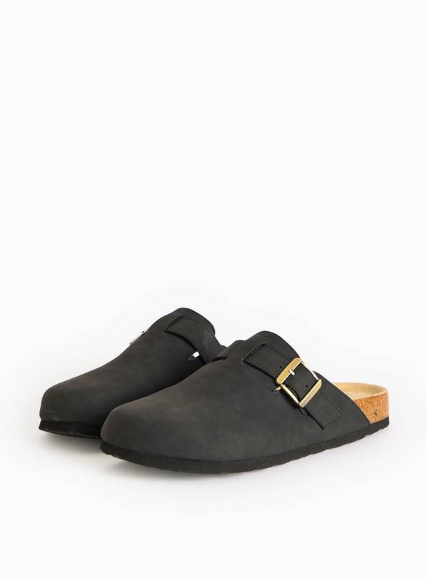 Charcoal Buckle Closed Toe Clogs 9