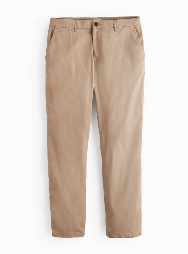 Neutral Beige Straight Leg Chino Trousers  44R
