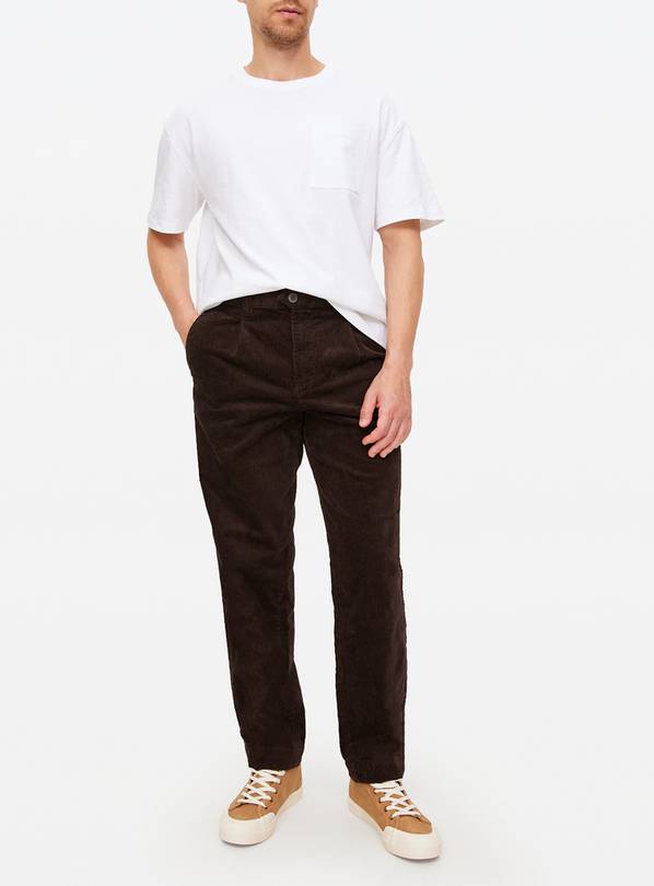 Brown Straight Leg Premium Corduroy Trousers  38L