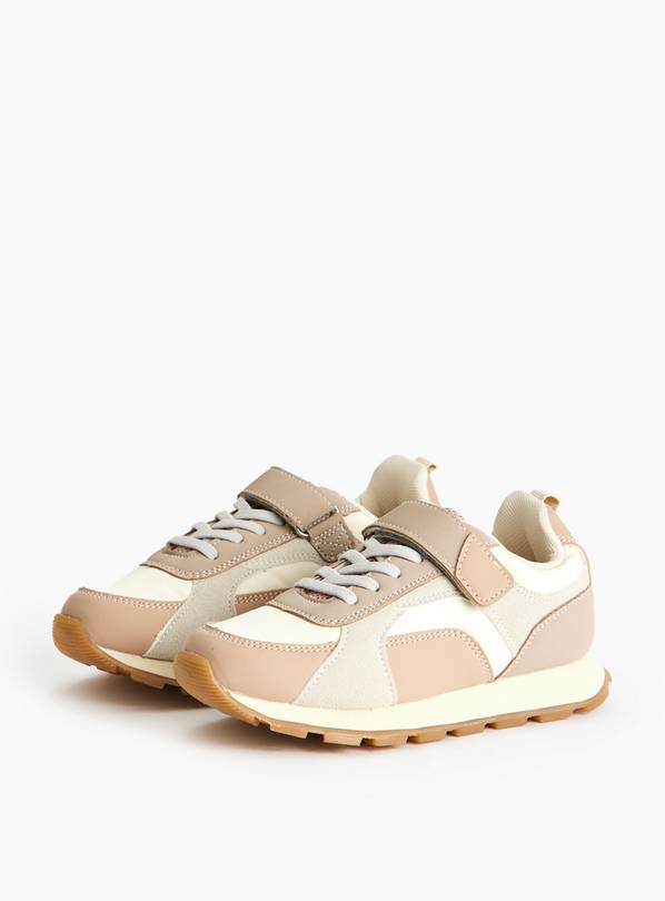Beige Velcro Strap Jogger Trainers 9 Infant