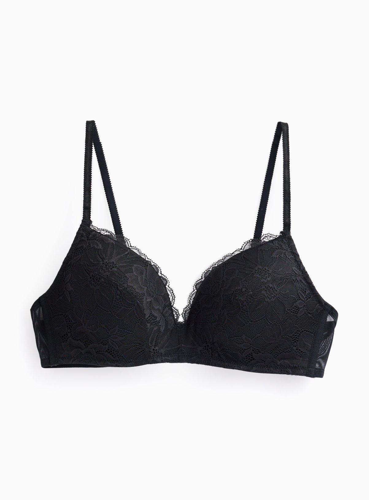 Black Fleur Lace Plunge Bra