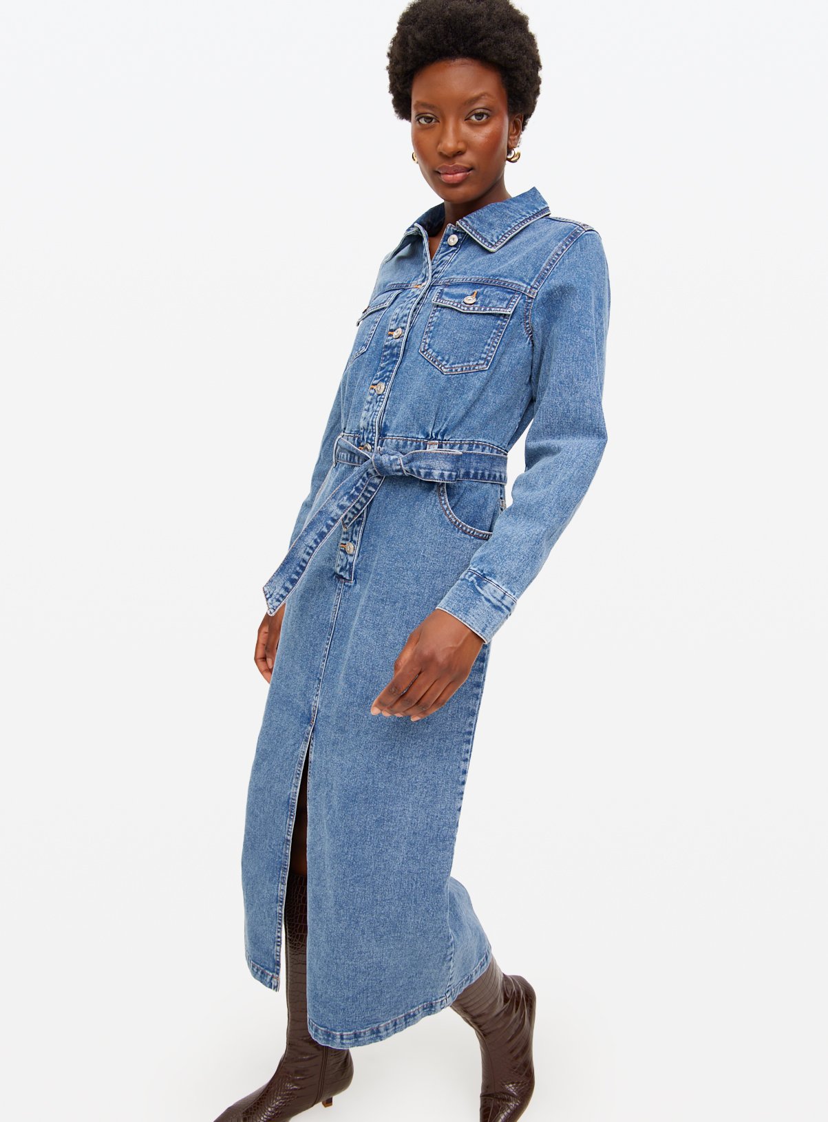 Indigo Denim Midaxi Dress