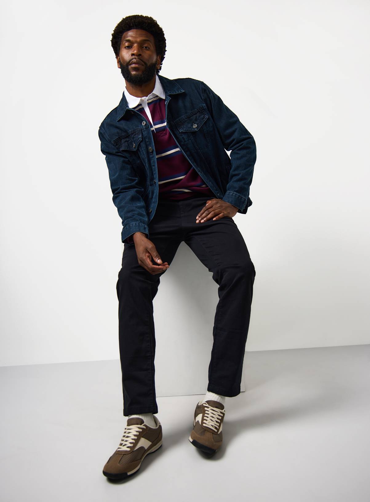 Black Skinny Fit Chino Trousers 44L - Image 2