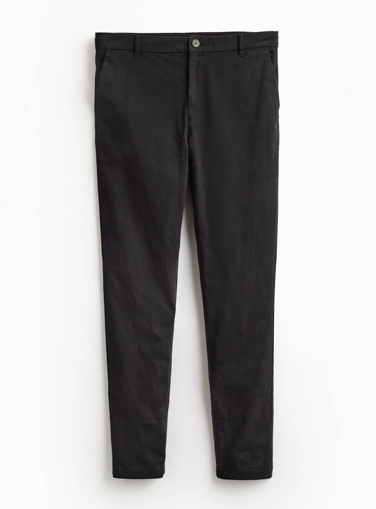 Black Skinny Fit Chino Trousers 44L - Image 3