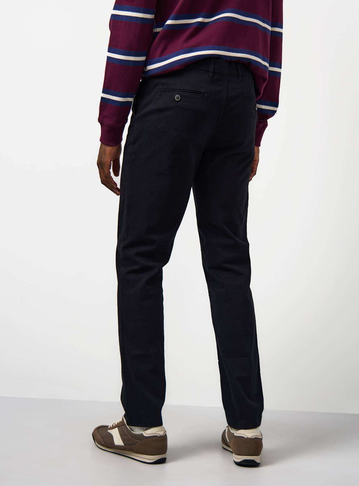 Black Skinny Fit Chino Trousers 44L - Image 5