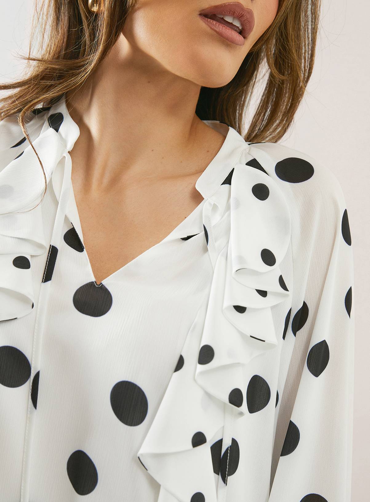 WALLIS Spot Asymmetric Ruffle Blouse 16 - Image 2