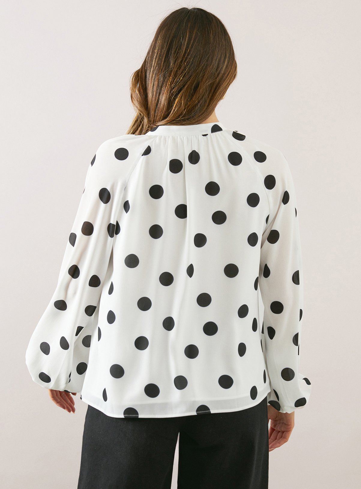WALLIS Spot Asymmetric Ruffle Blouse 16 - Image 3 thumbnail