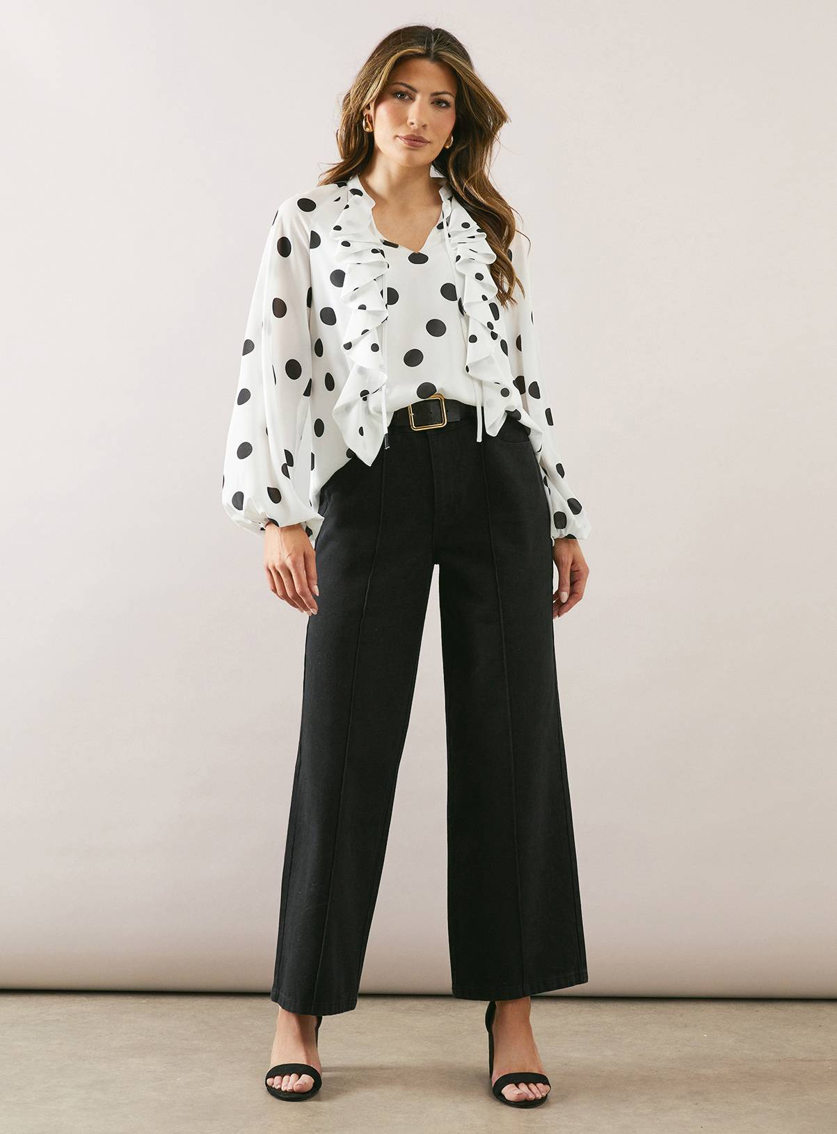 WALLIS Spot Asymmetric Ruffle Blouse 16 - Image 5