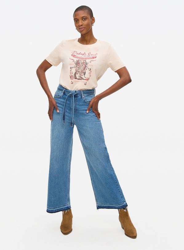 Beige Western Print Regular T-Shirt 20