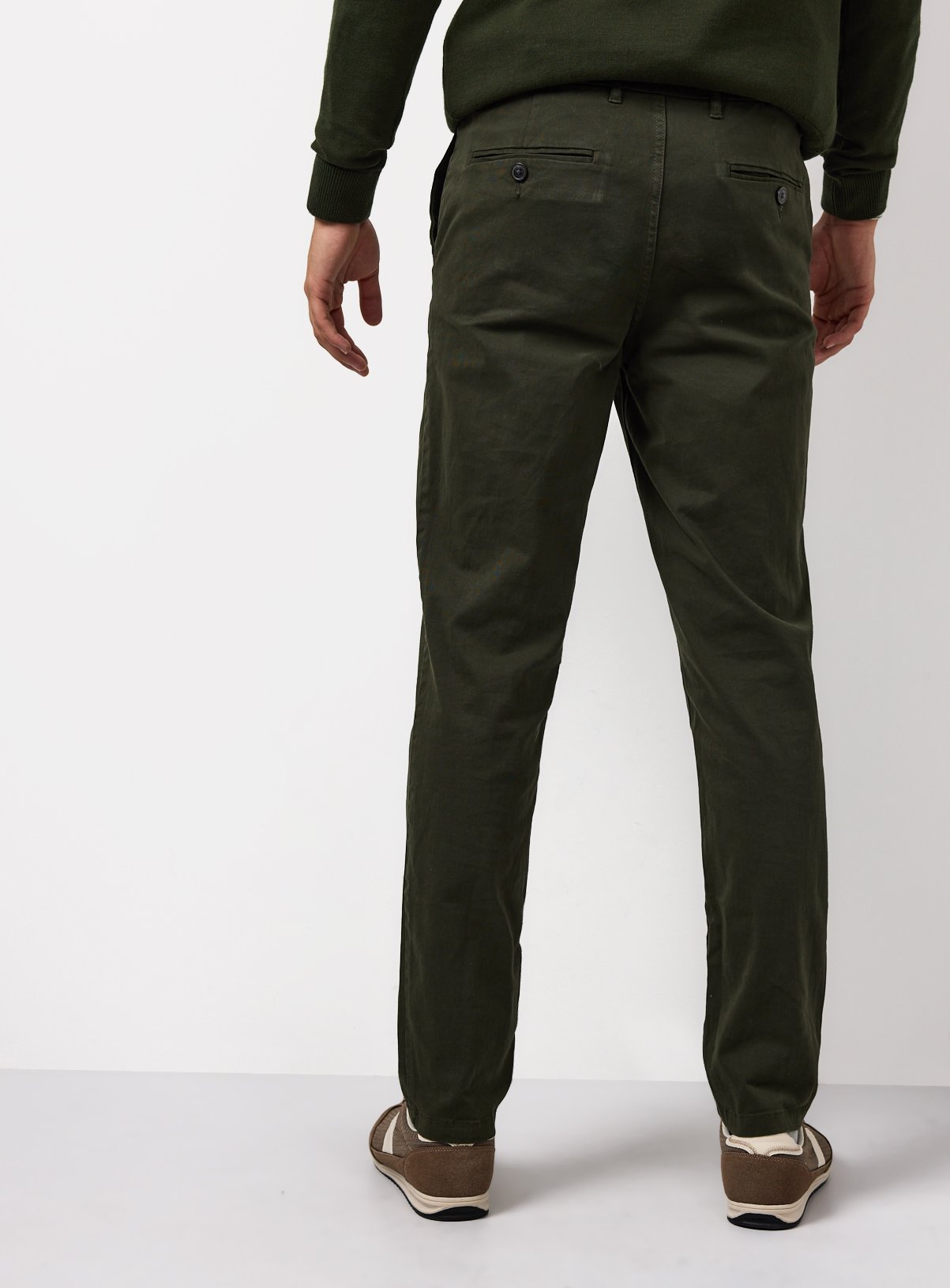 Khaki Skinny Fit Chino Trousers  42S - Image 5 thumbnail