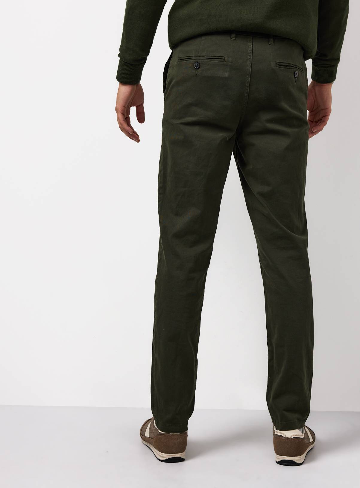Khaki Skinny Fit Chino Trousers  42S - Image 5