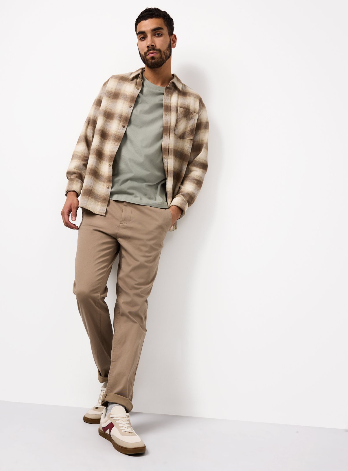 Stone Skinny Fit Chino Trousers 38S - Image 2 thumbnail