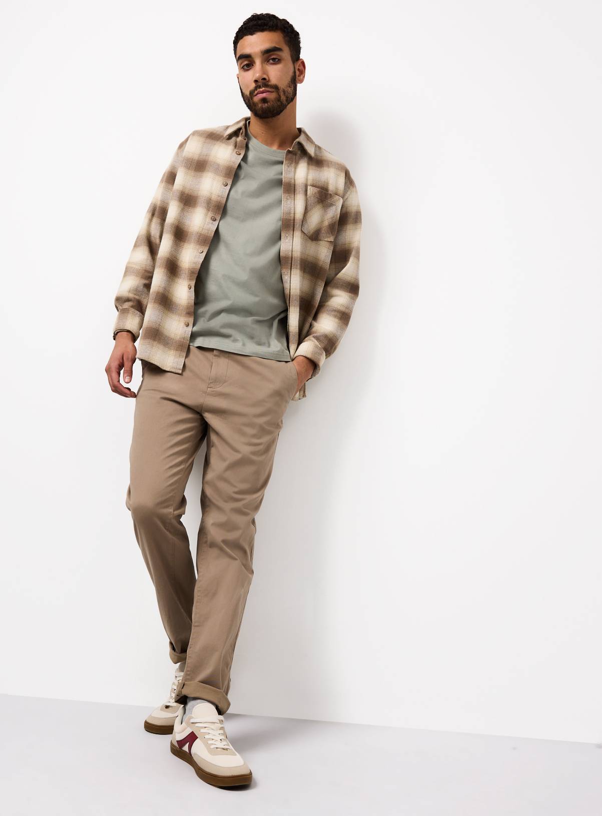 Stone Skinny Fit Chino Trousers 38S - Image 2