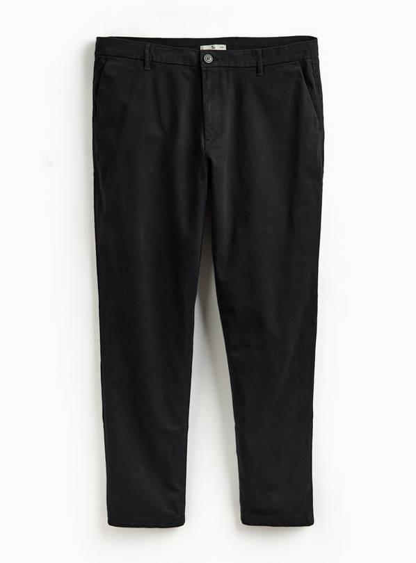 Black Straight Leg Chino Trousers 38R