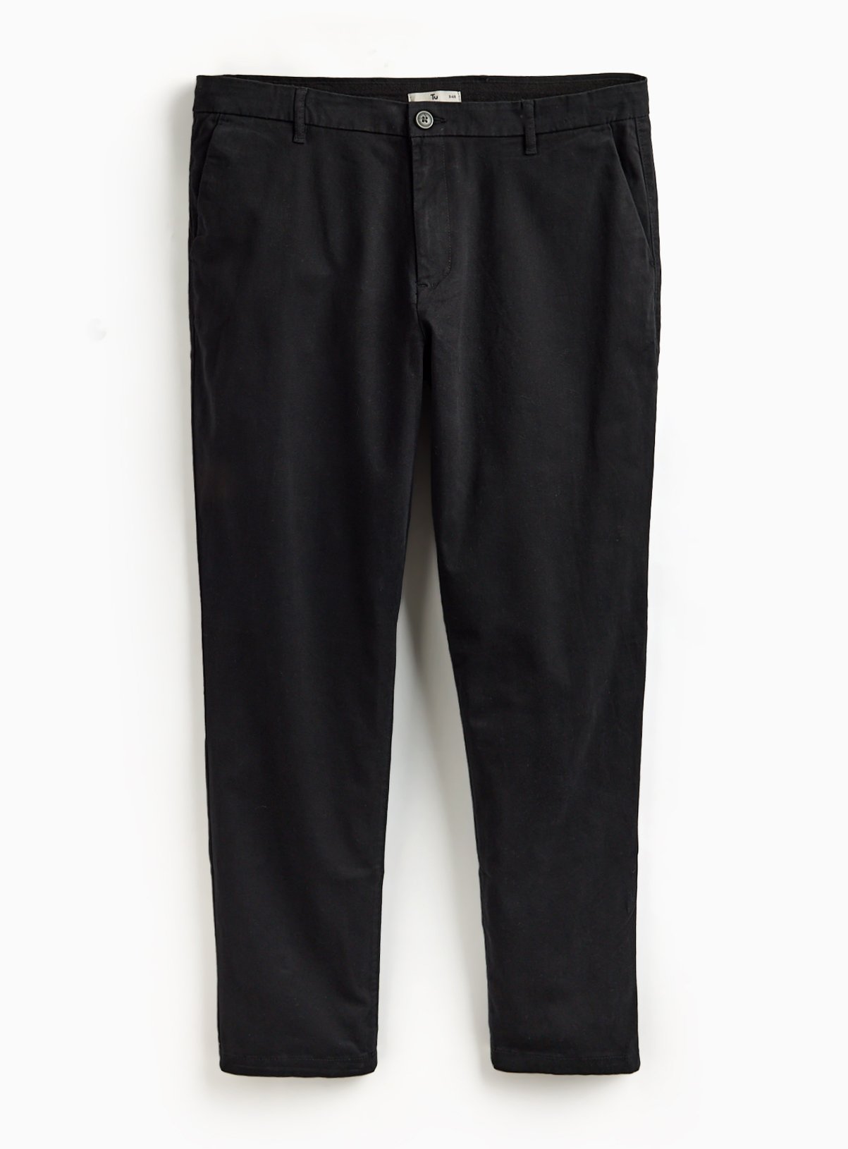 Black Straight Leg Chino Trousers 34R - Image 3 thumbnail