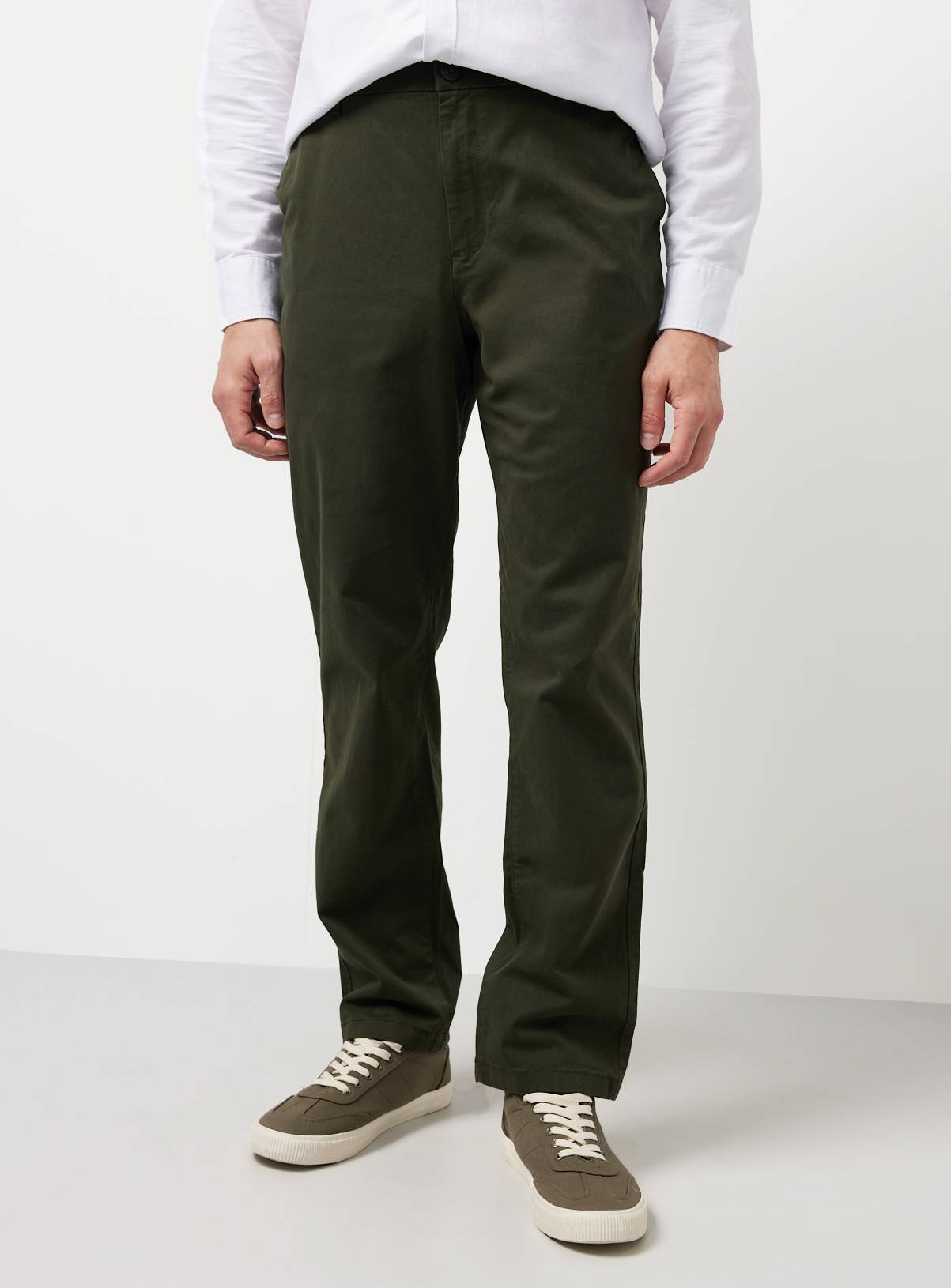 Khaki Straight Leg Chino Trousers 40S - Image 2