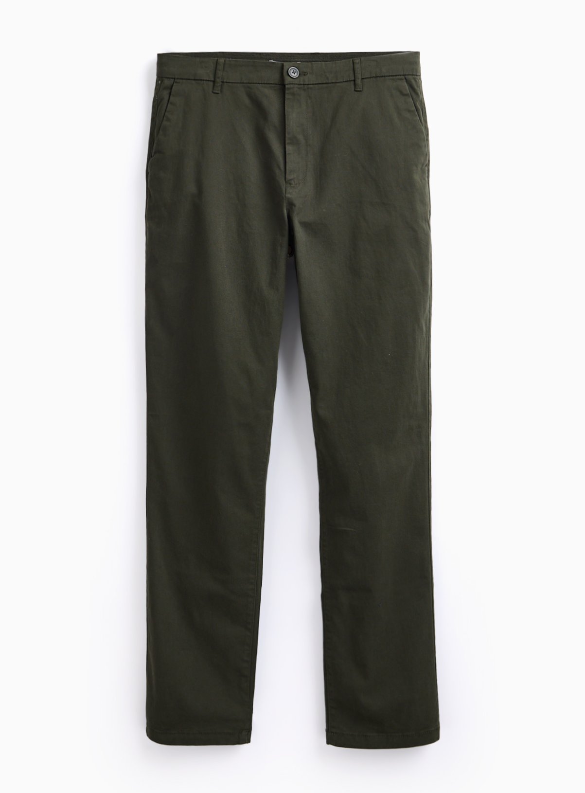 Khaki Straight Leg Chino Trousers 40S - Image 3 thumbnail