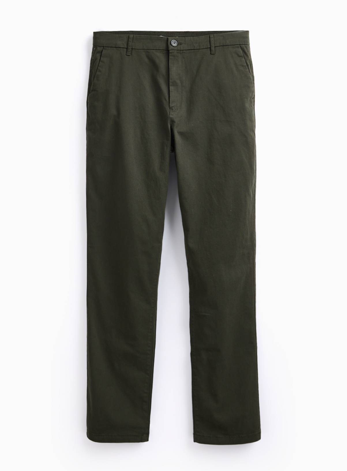Khaki Straight Leg Chino Trousers 40S - Image 3
