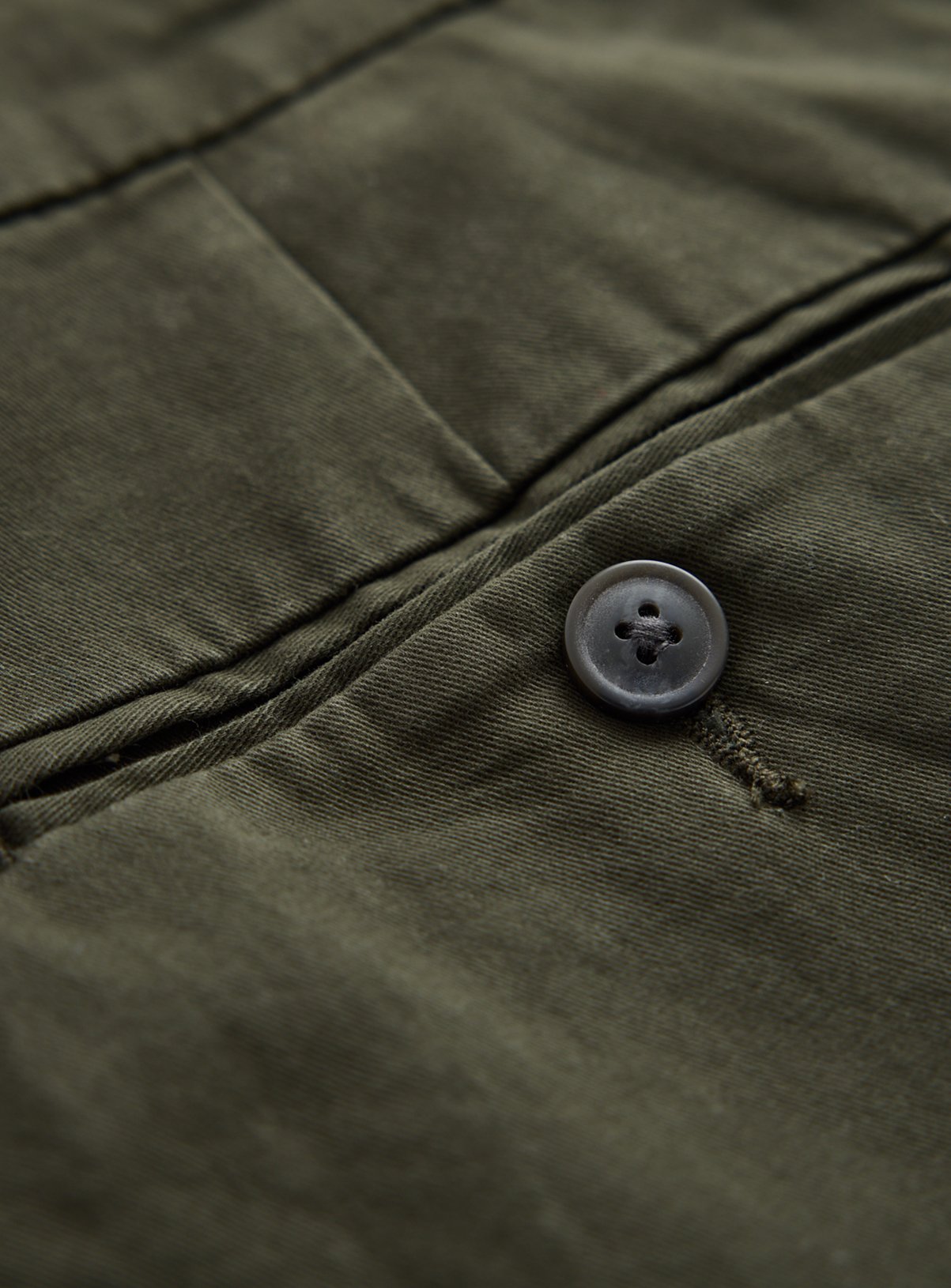 Khaki Straight Leg Chino Trousers 40S - Image 4 thumbnail