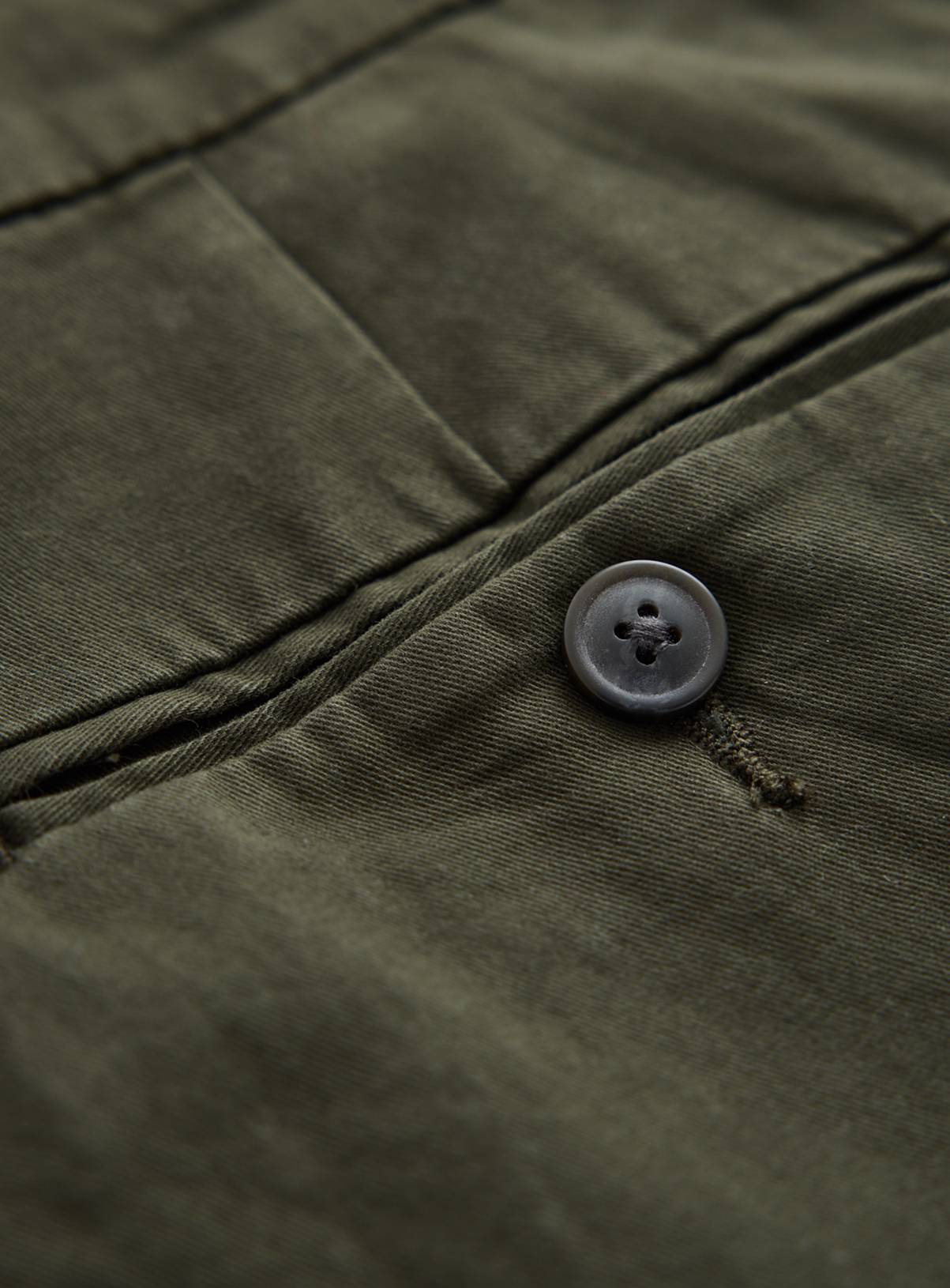Khaki Straight Leg Chino Trousers 40S - Image 4
