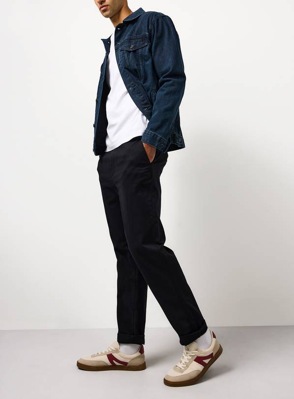 Black Slim Fit Chino Trousers 32L