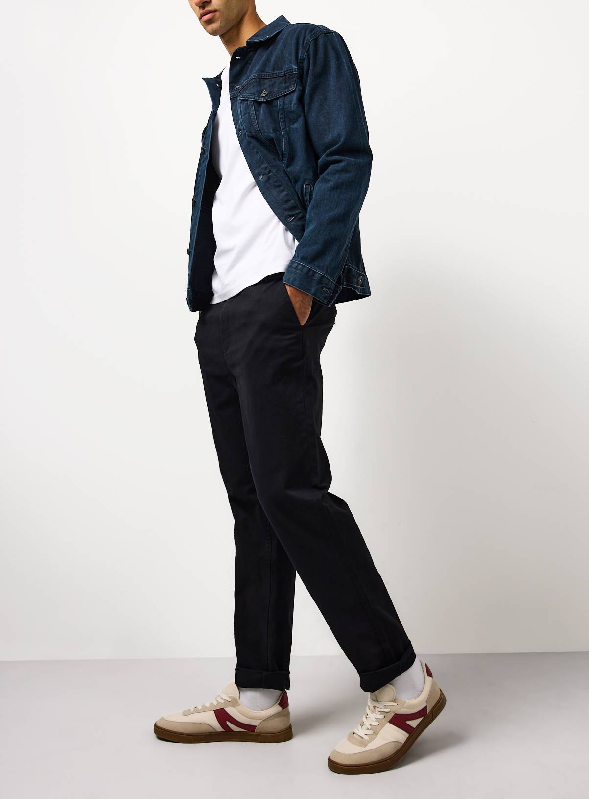 Black Slim Fit Chino Trousers 44L - Image 1