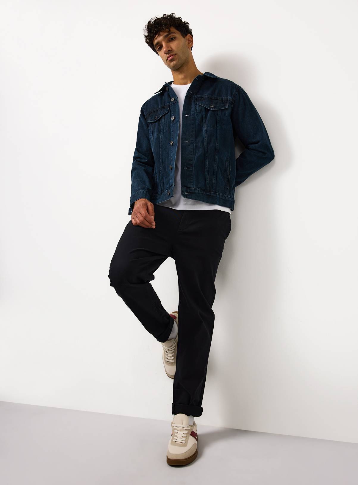 Black Slim Fit Chino Trousers 44L - Image 2