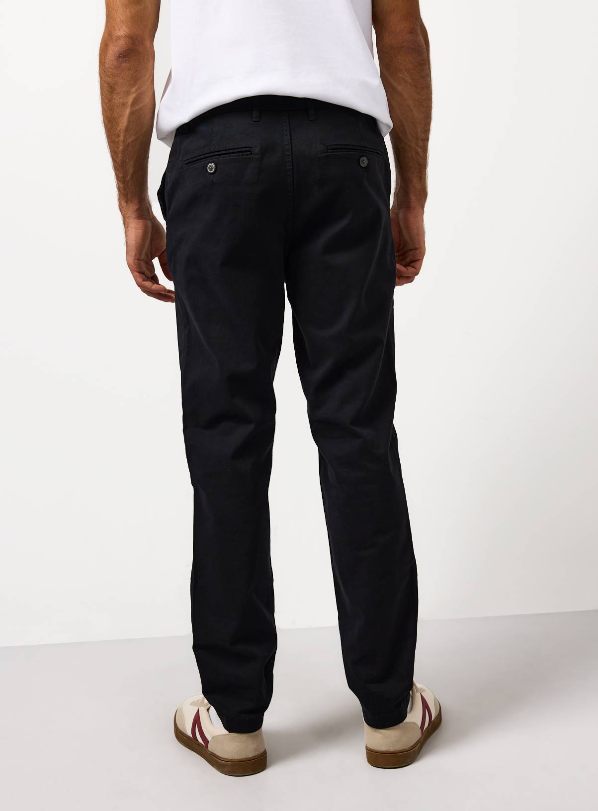 Black Slim Fit Chino Trousers 44L - Image 5