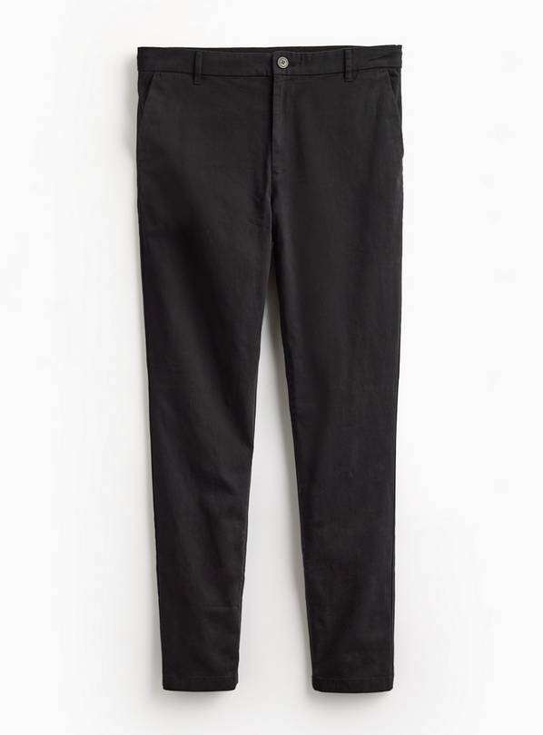 Black Slim Fit Chino Trousers 36R