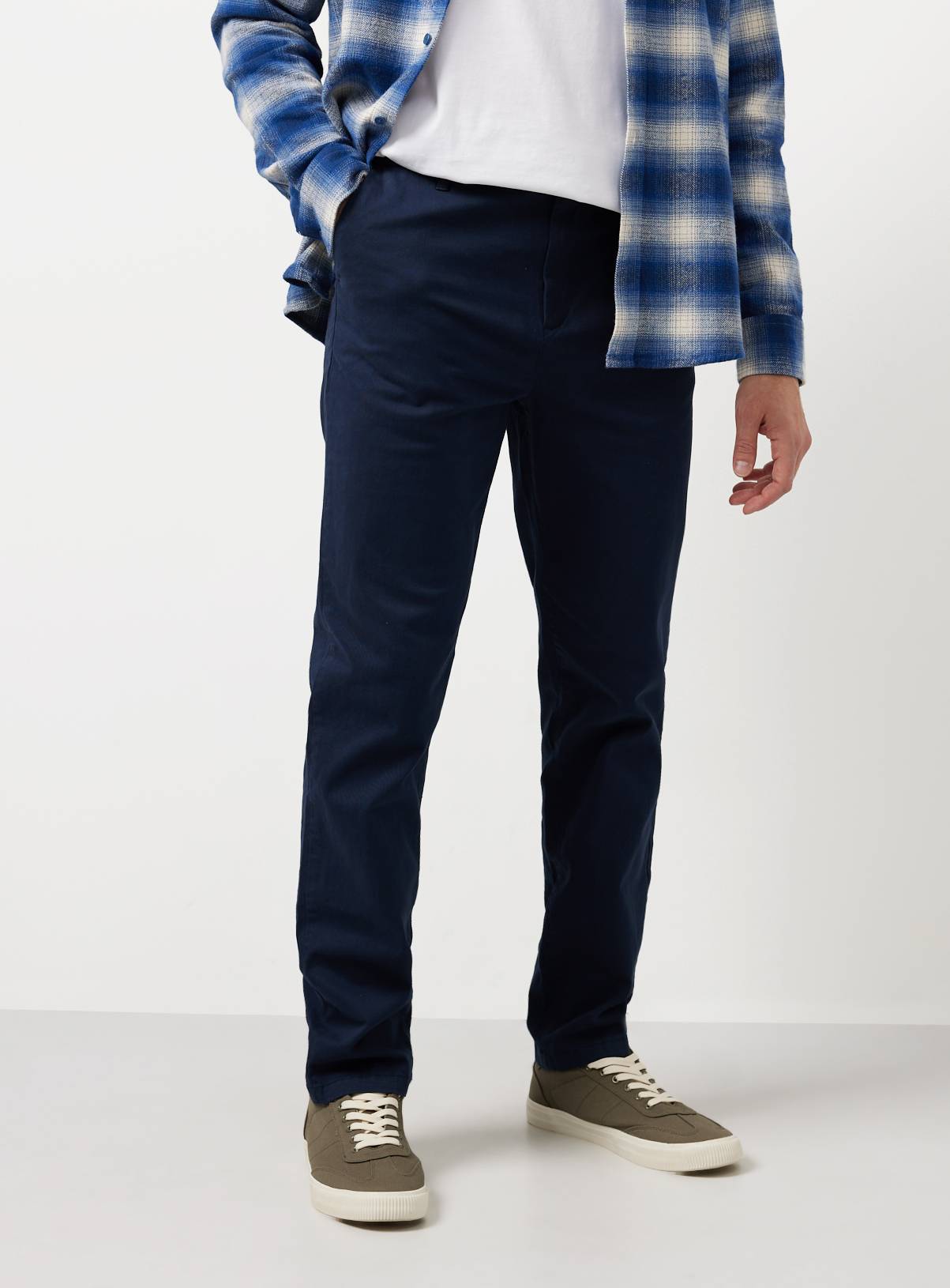 Navy Slim Fit Chino Trousers 36R - Image 2