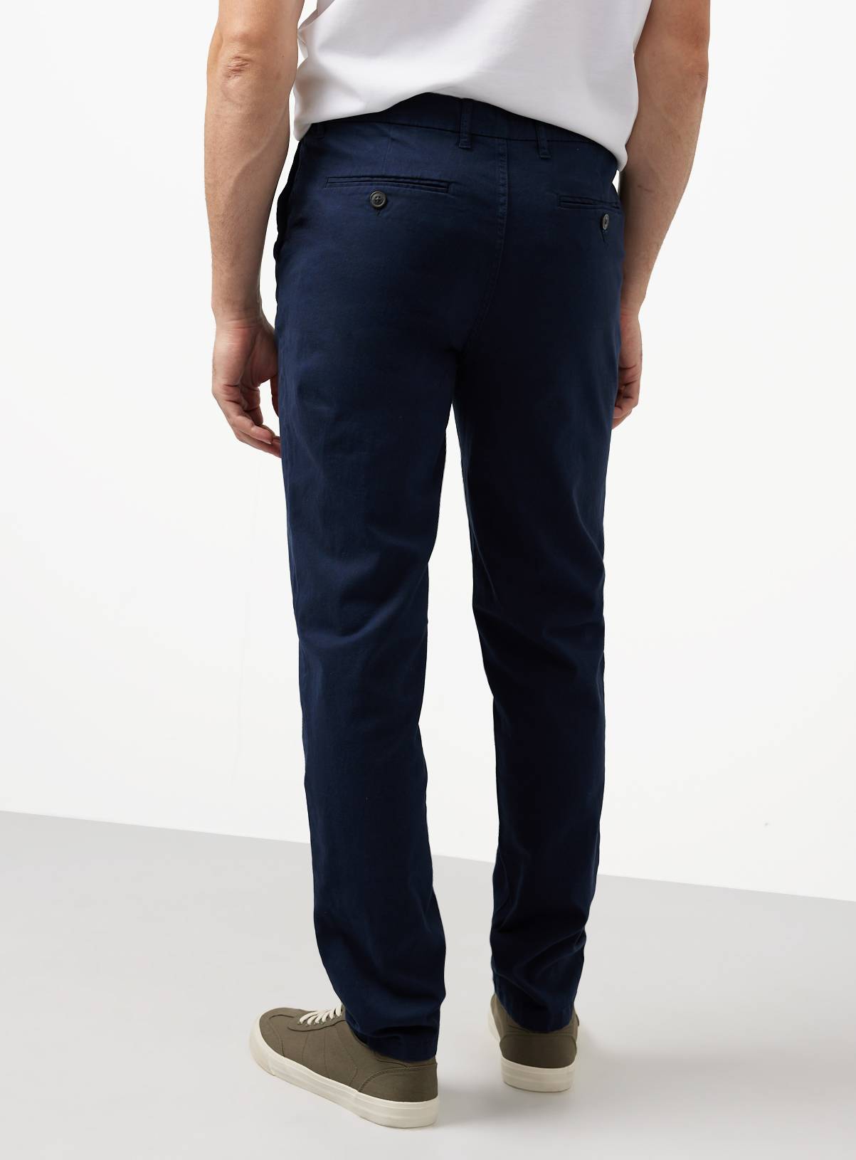 Navy Slim Fit Chino Trousers 36R - Image 5