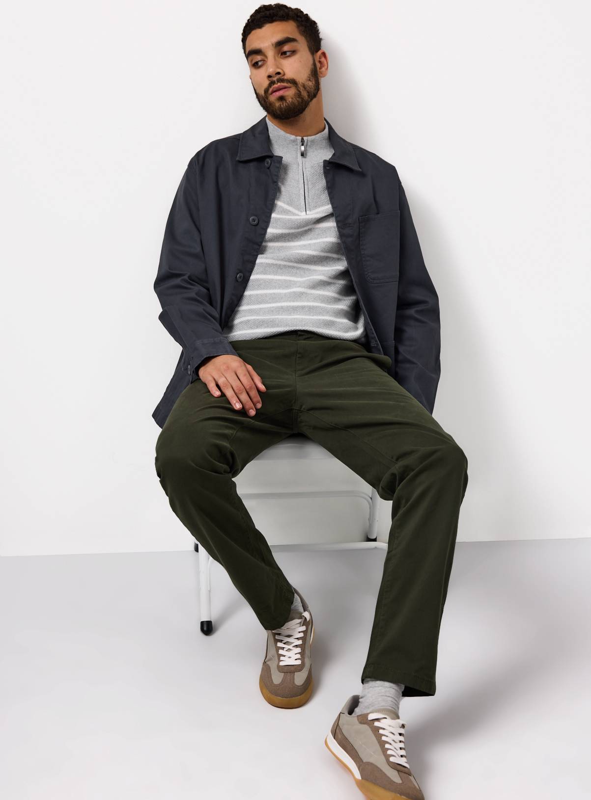Khaki Slim Fit Chino Trousers 42S - Image 2
