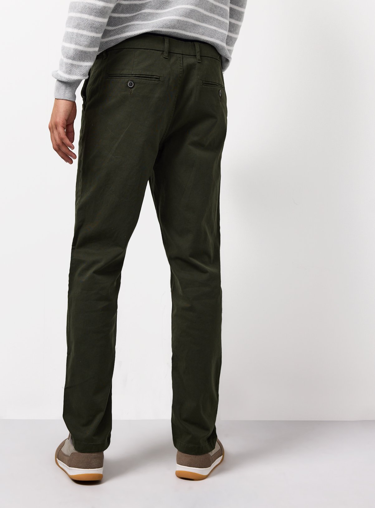 Khaki Slim Fit Chino Trousers 42S - Image 5 thumbnail