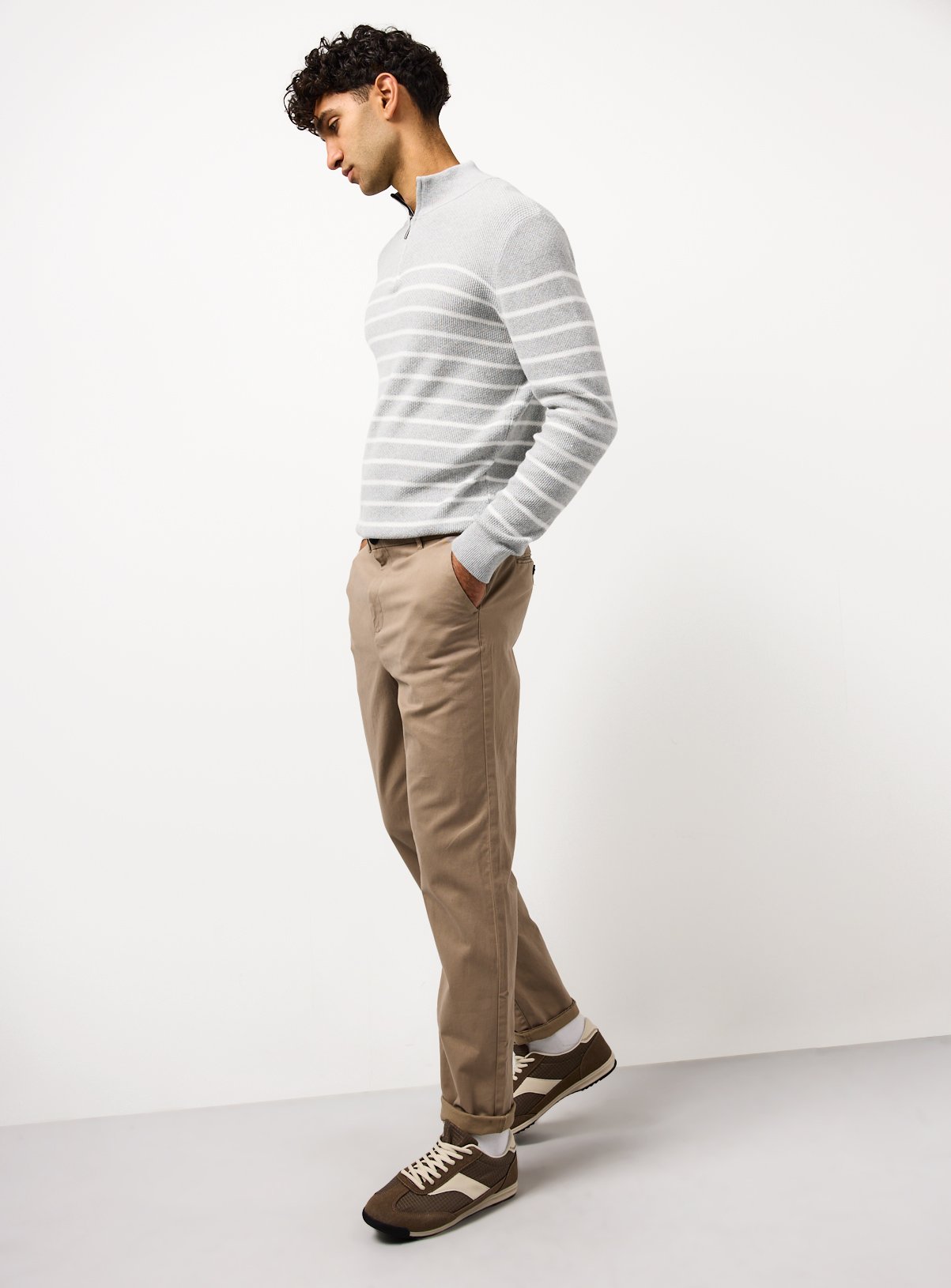 Stone Slim Fit Chino Trousers 44L - Image 2 thumbnail