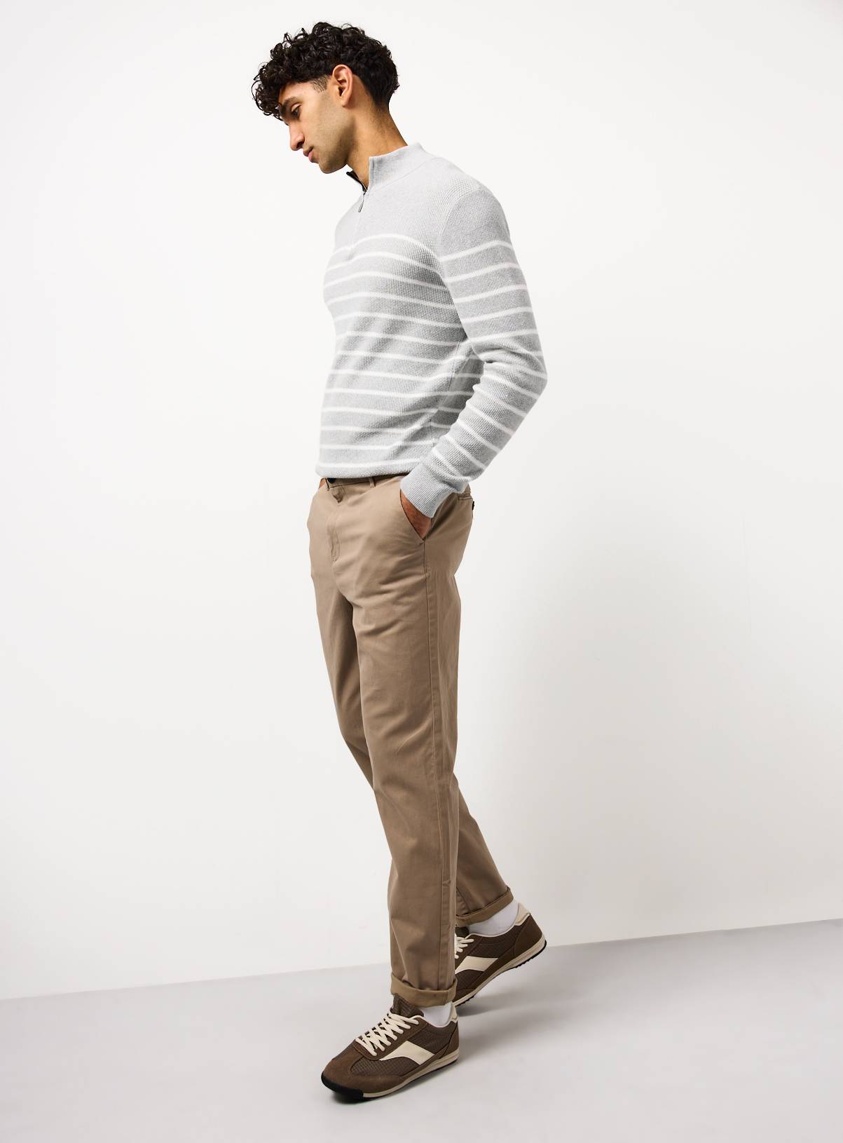 Stone Slim Fit Chino Trousers 44L - Image 2