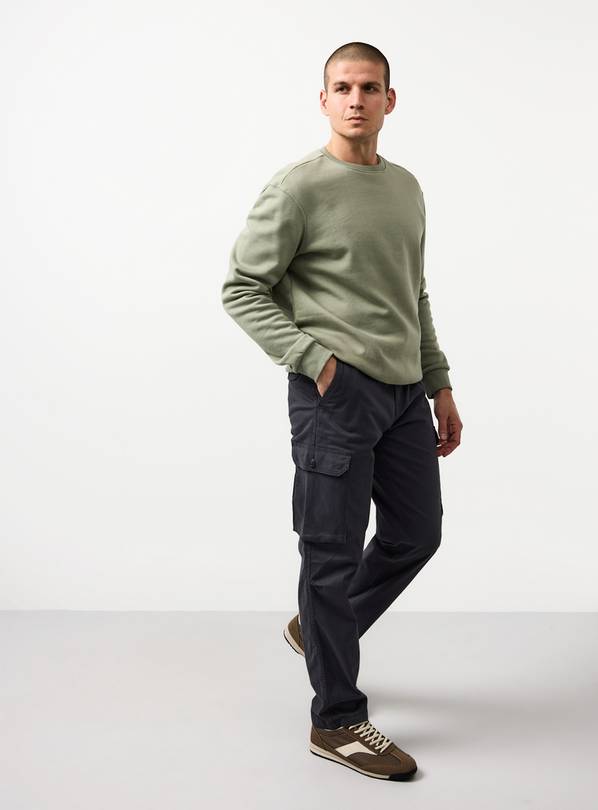 Charcoal Straight Leg Cargo Trousers 44L