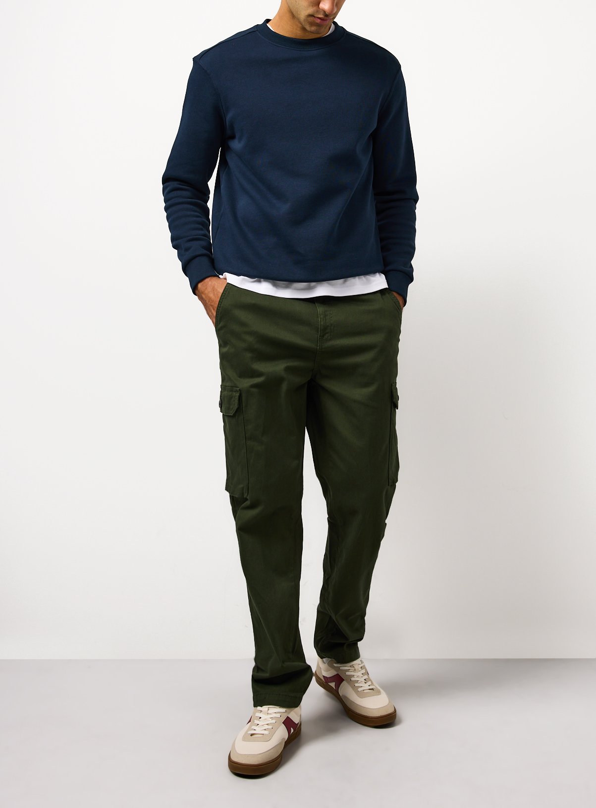 Khaki Straight Leg Cargo Trousers 40L - Image 2 thumbnail