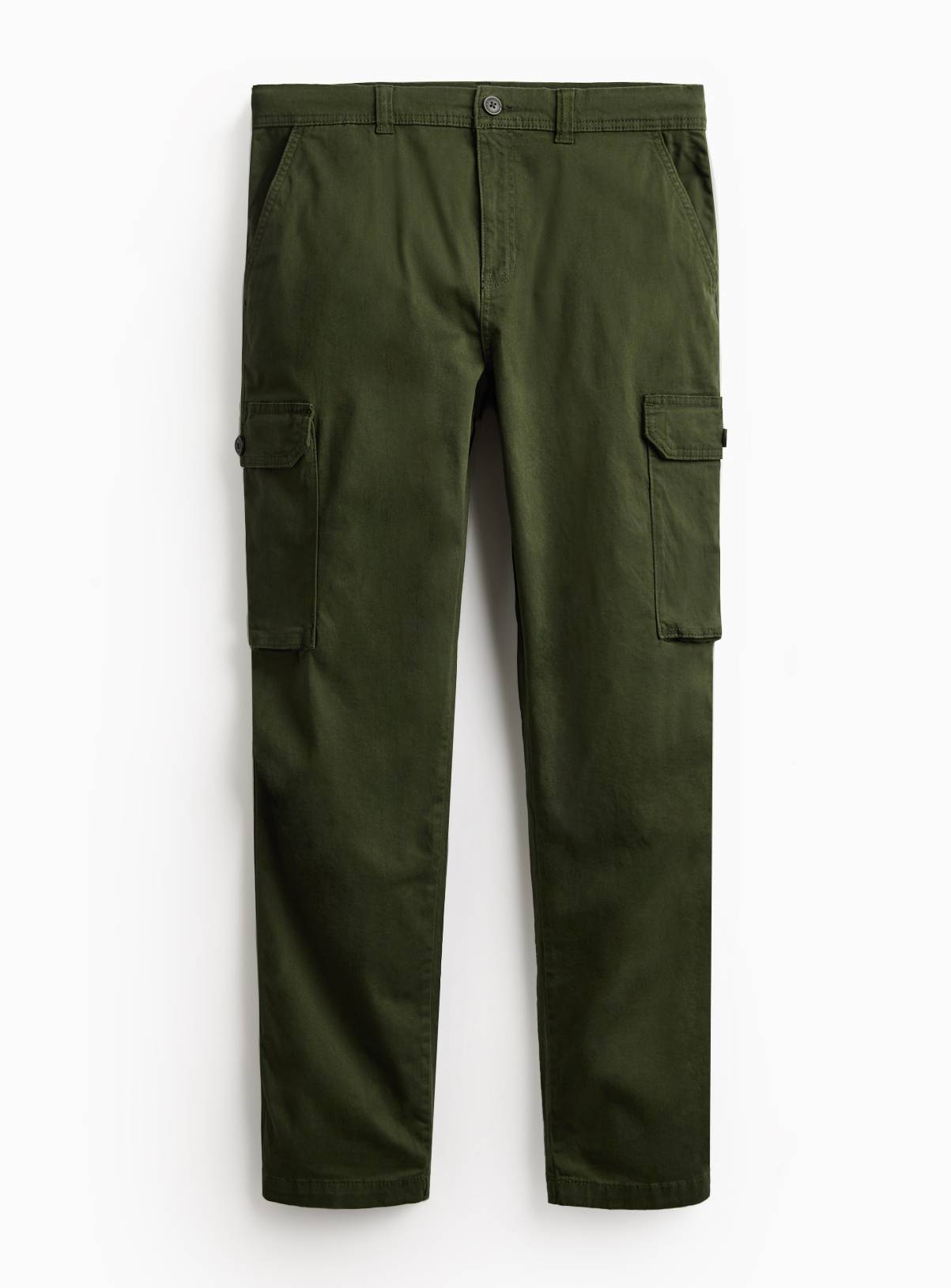Khaki Straight Leg Cargo Trousers 40L - Image 3