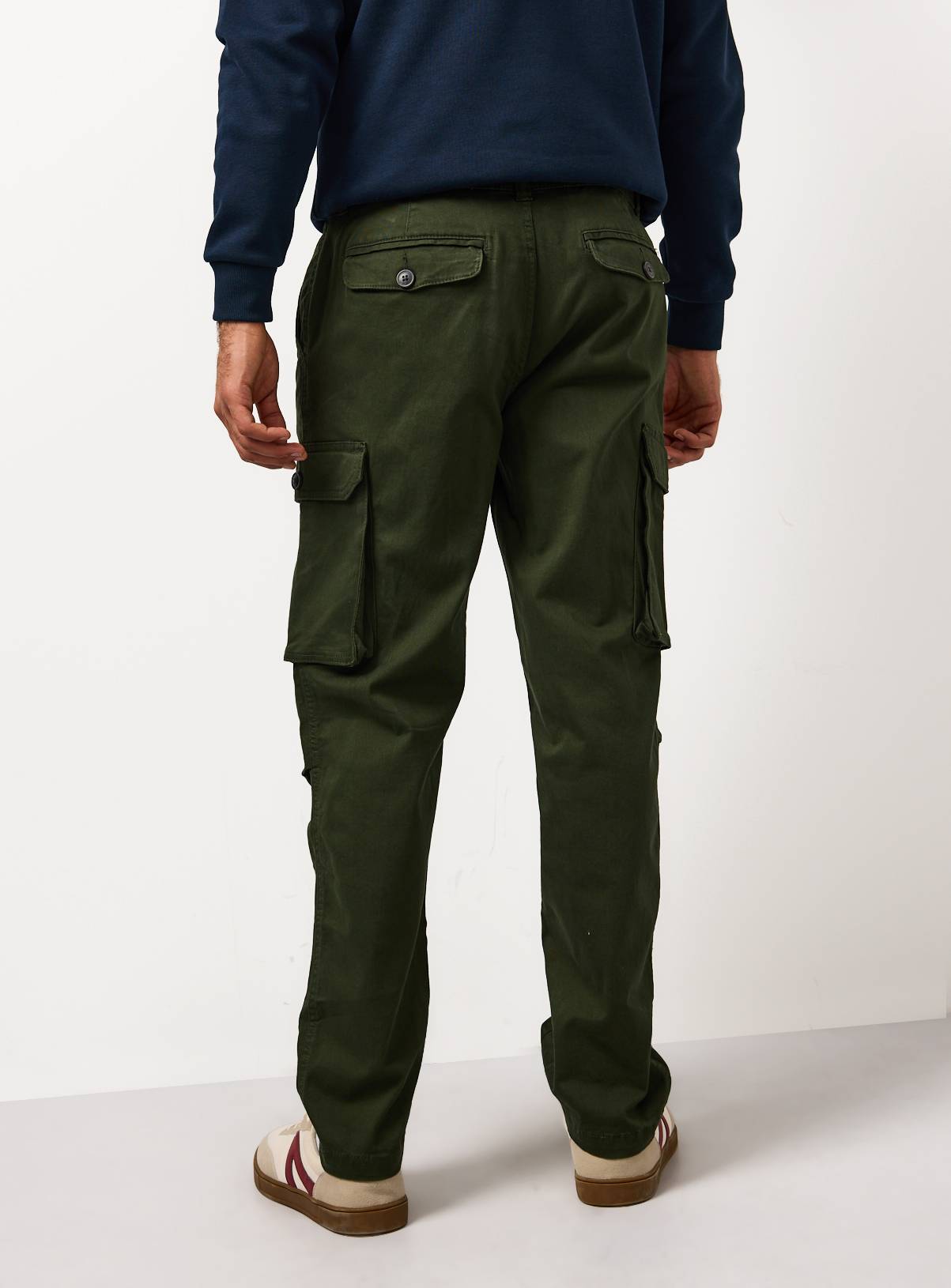 Khaki Straight Leg Cargo Trousers 40L - Image 5
