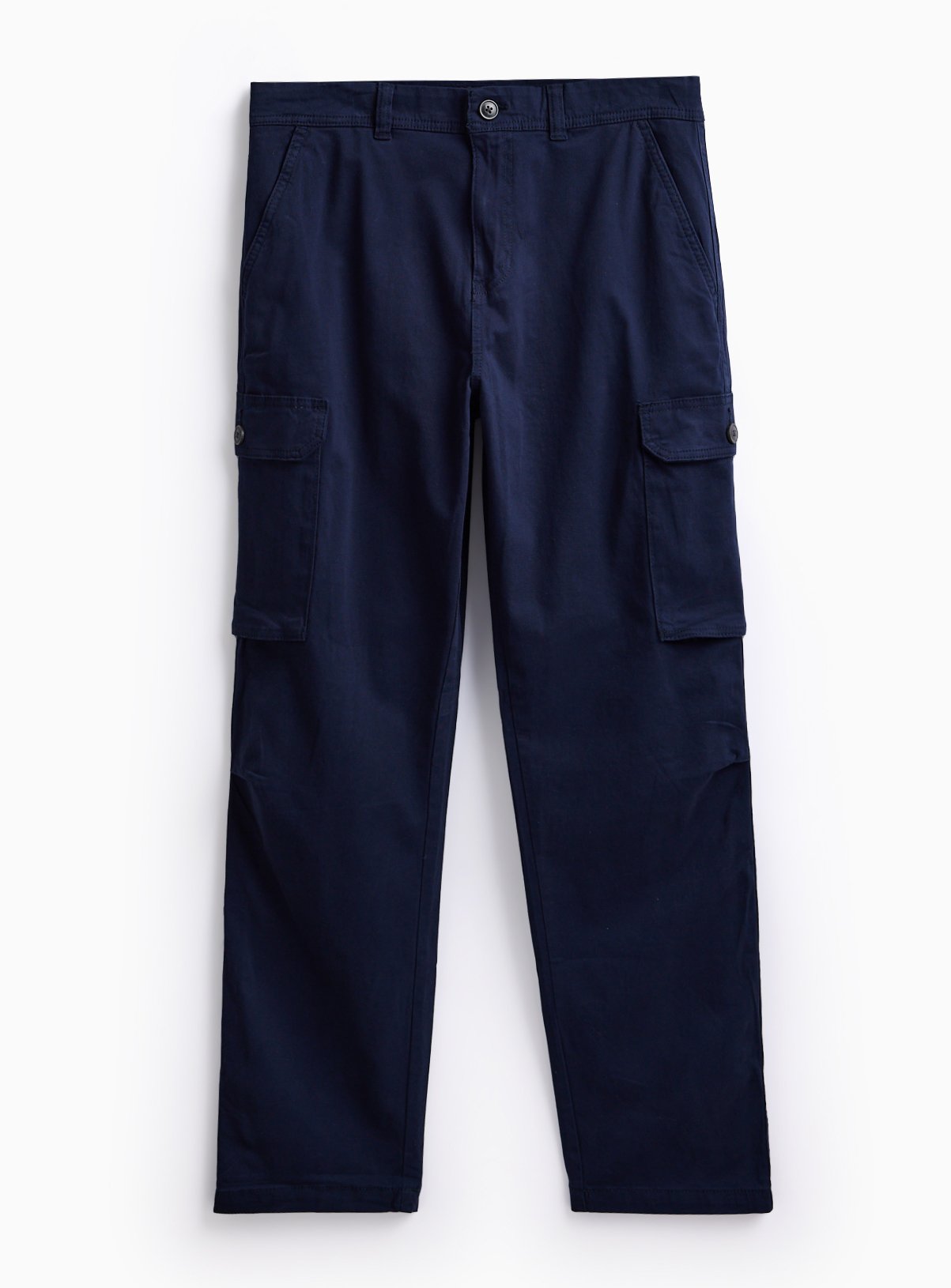 Navy Straight Leg Cargo Trousers 32L - Image 3 thumbnail