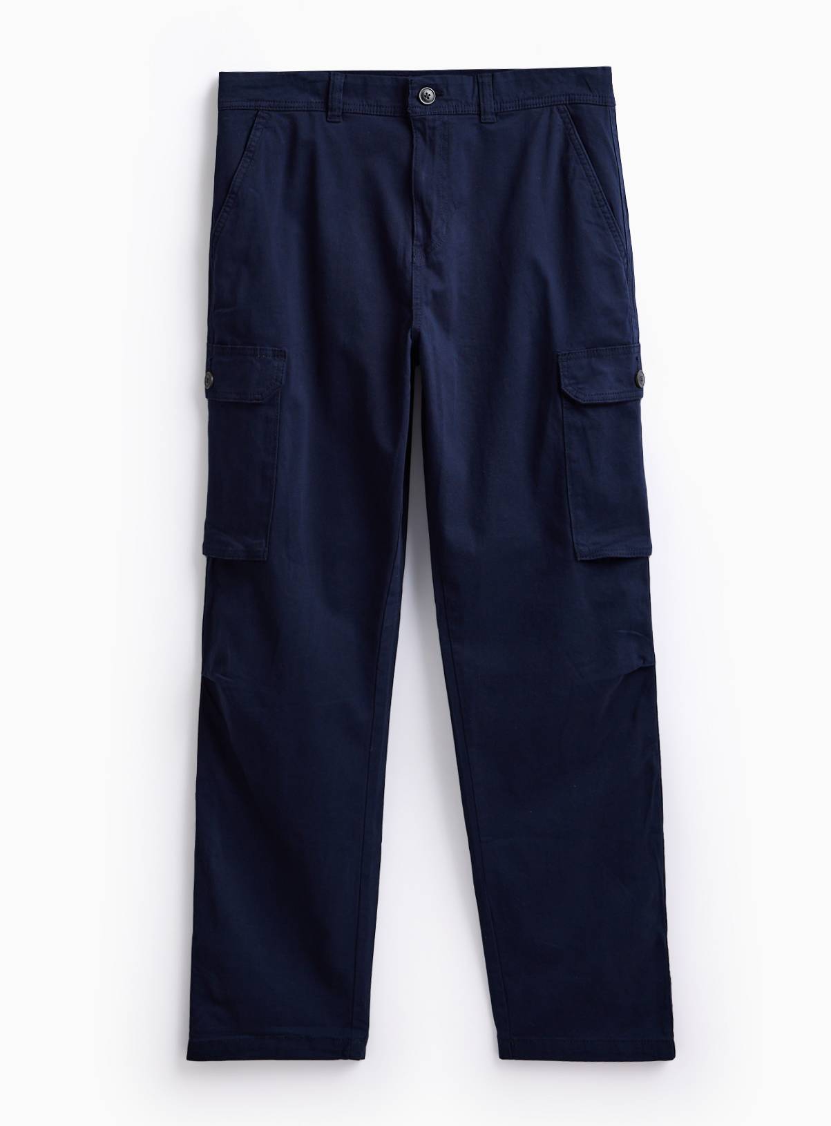 Navy Straight Leg Cargo Trousers 32L - Image 3