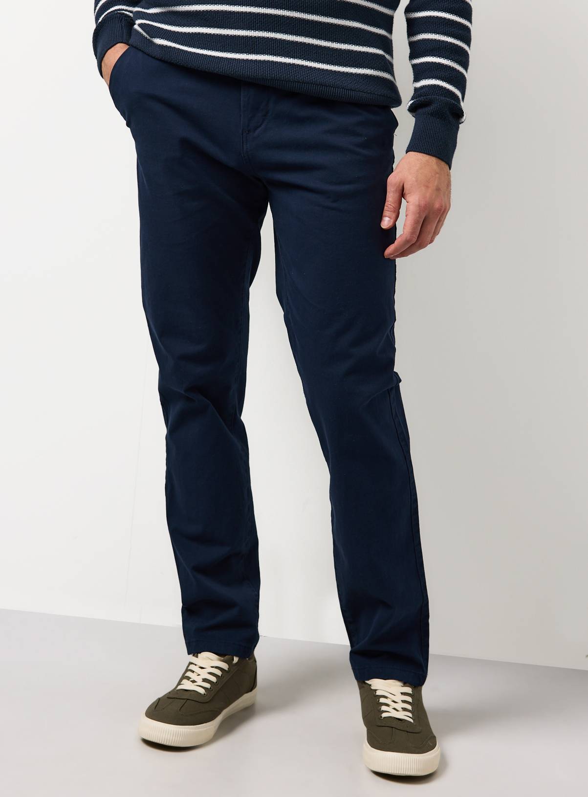 Navy Ultimate Slim Fit Chino Trousers  32S - Image 2