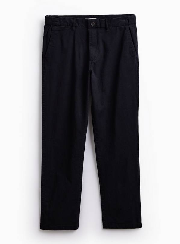 Black Ultimate Comfort Straight Leg Chino Trousers 38S