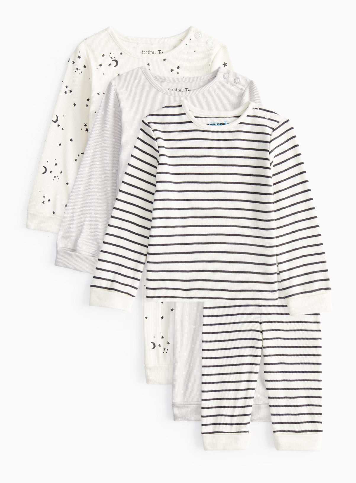 Printed Pyjama Sets 3 Pack (6-9 Months) - Tu by Sainsbury's