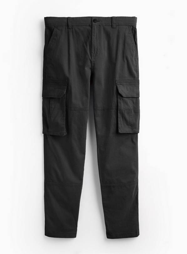 Black Straight Leg Utility Cargo Trousers 38S