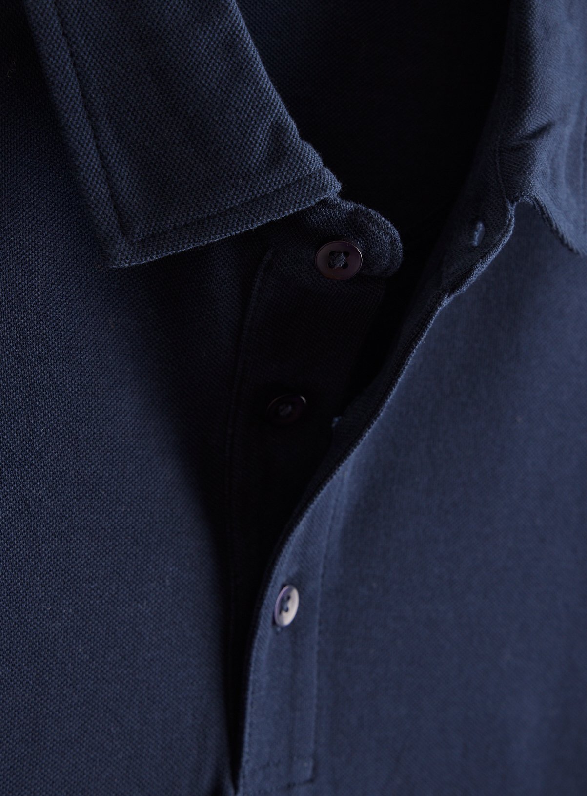  Navy Long Sleeve Pique Polo Shirt XL - Image 4 thumbnail