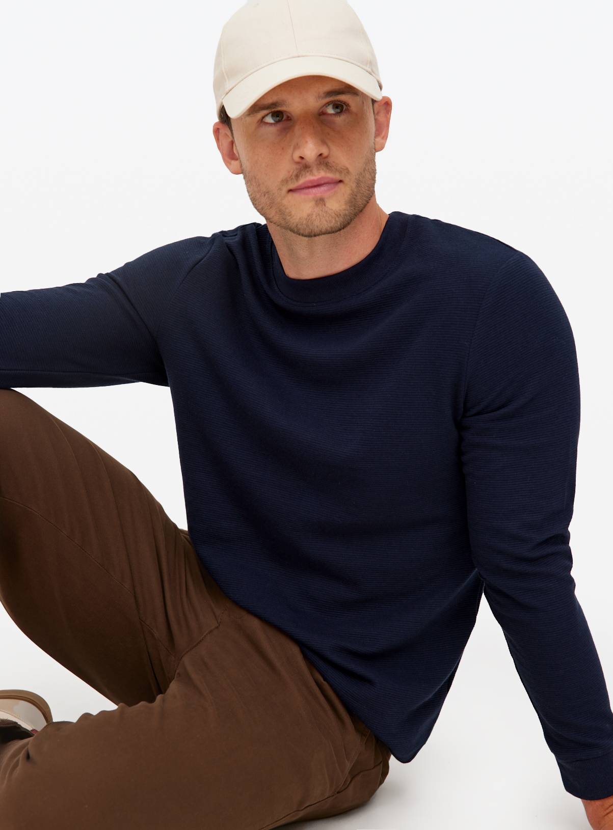 Blue Long Sleeve Ottoman T-Shirt XL - Image 1