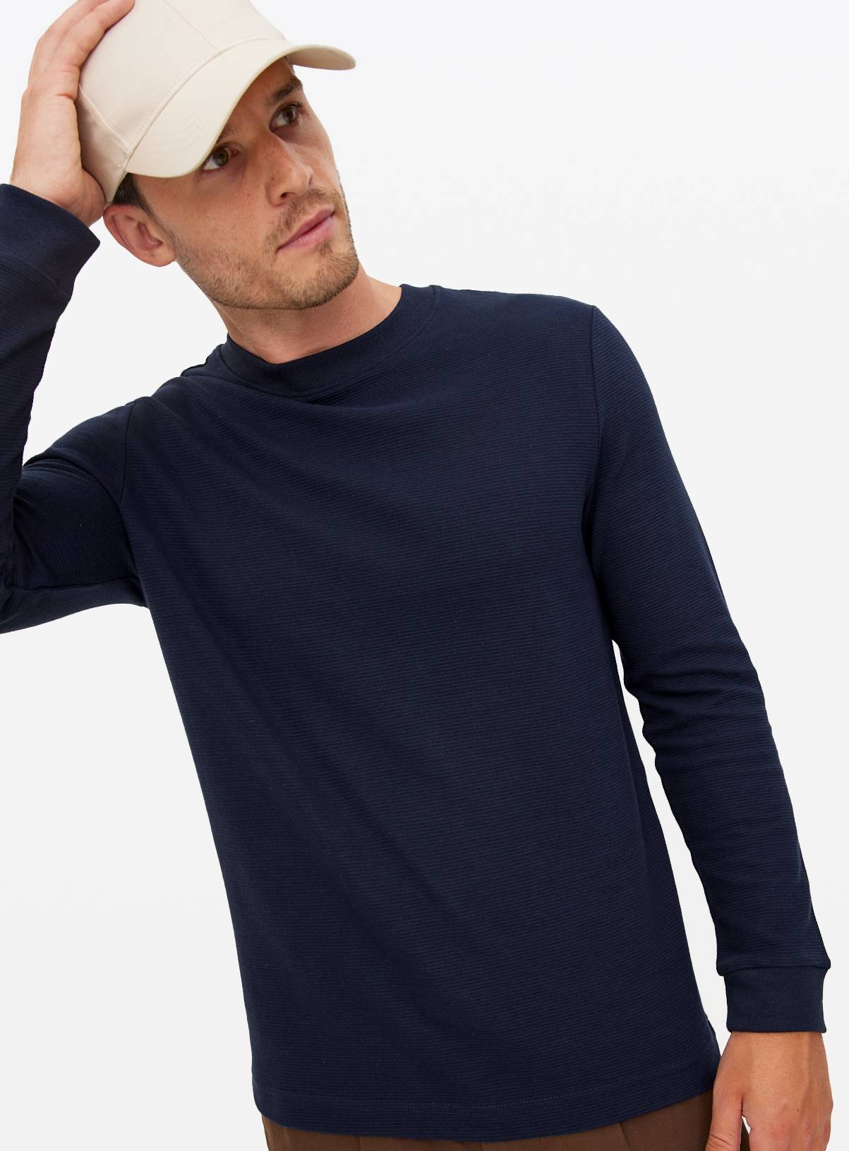 Blue Long Sleeve Ottoman T-Shirt XL - Image 2